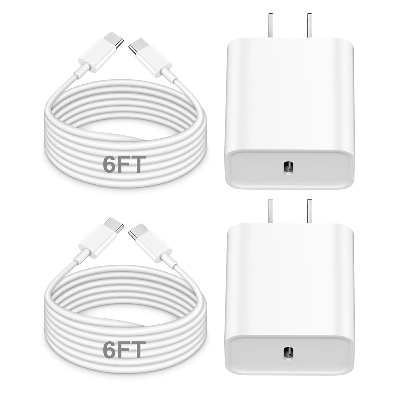 For Apple Phone Fast Charger 2Pack Type C Fast Charger Plug Adapter 6ft USB - C To Lightning Cable Cord For Apple Phone 16 1514 13 13 Pro 12 Pro 12 Max 11 Xs Max XR X SE, IPad, AirPods