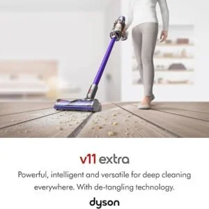 Dyson V11 Extra Cordless Stick Vacuum Cleaner, 158 AW, 60min, Hair de-tangling (Nickel/Red)